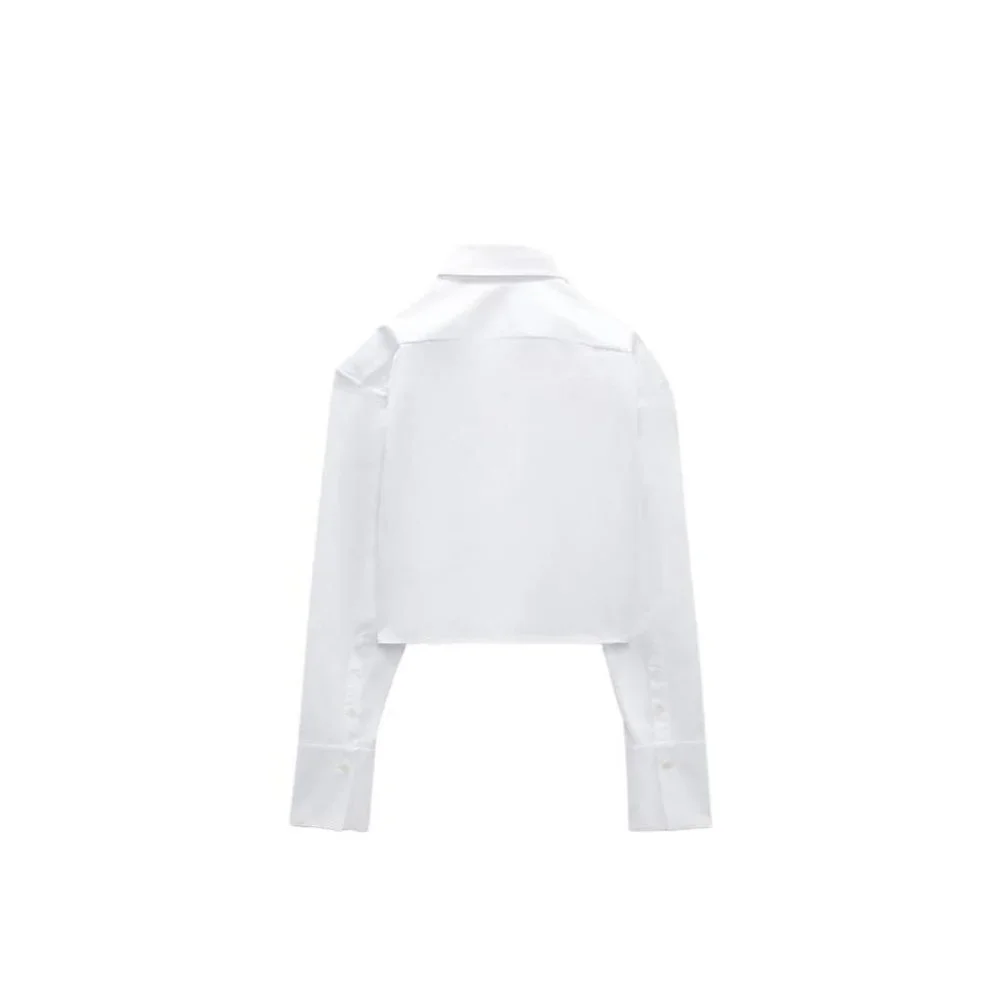 ZARA SHORT POPLIN SHIRT WHITE SIZE XS | 2265/411_3